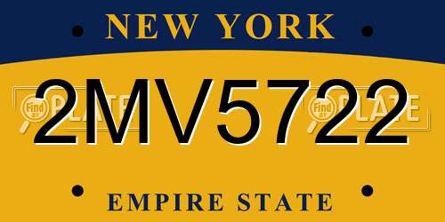 2MV5722 New York License Plate