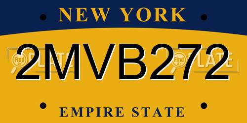 2MVB272 New York License Plate