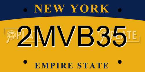 2MVB35 New York License Plate