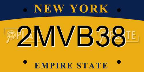2MVB38 New York License Plate
