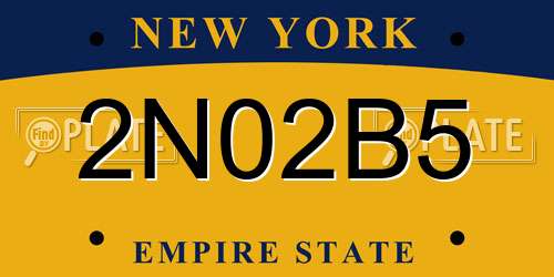 2N02B5 New York License Plate