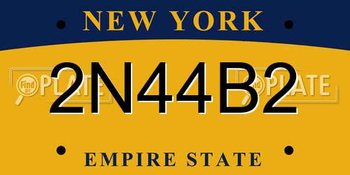 2N44B2 New York License Plate