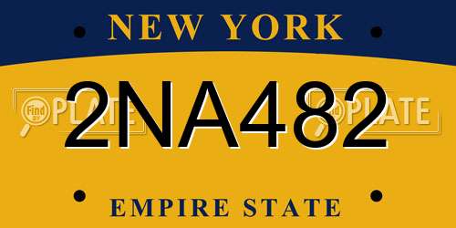 2NA482 New York License Plate
