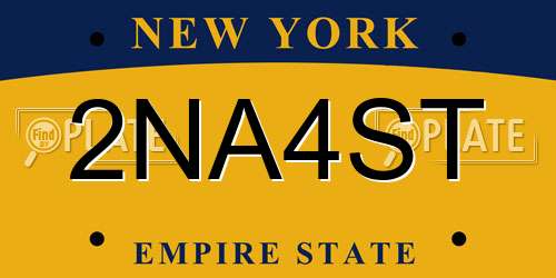 2NA4ST New York License Plate