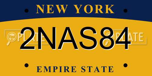 2NAS84 New York License Plate