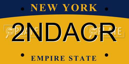 2NDACR New York License Plate