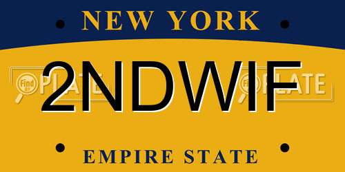 2NDWIF New York License Plate