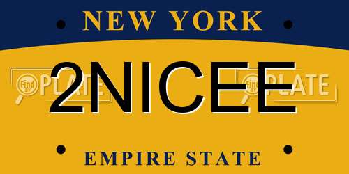 2NICEE New York License Plate