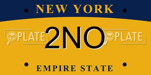 2NO New York License Plate