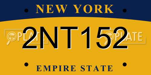2NT152 New York License Plate