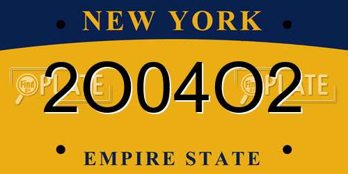 2O04O2 New York License Plate