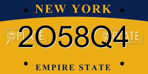 2O58Q4 New York License Plate