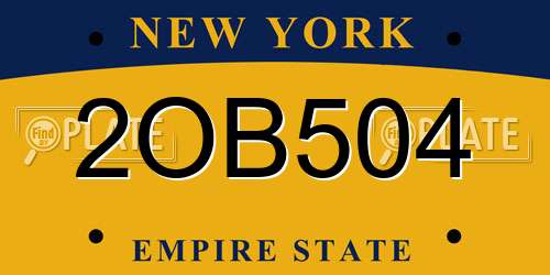 2OB504 New York License Plate