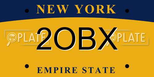 2OBX New York License Plate