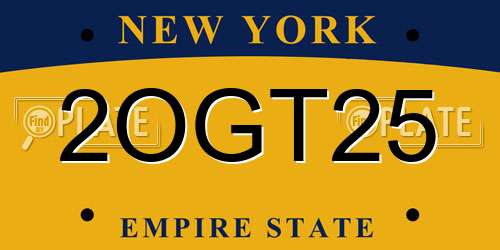 2OGT25 New York License Plate