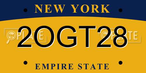 2OGT28 New York License Plate