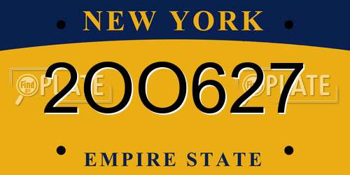 2OO627 New York License Plate