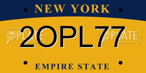 2OPL77 New York License Plate