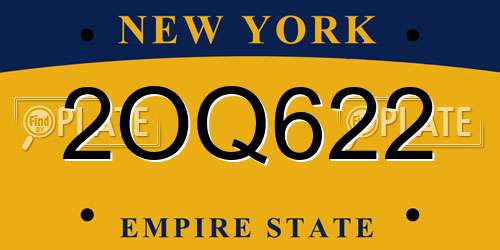 2OQ622 New York License Plate