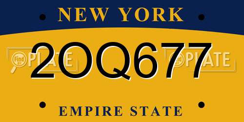 2OQ677 New York License Plate