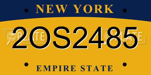 2OS2485 New York License Plate