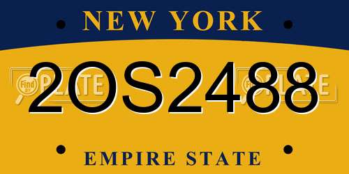 2OS2488 New York License Plate