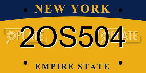 2OS504 New York License Plate