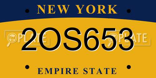 2OS653 New York License Plate
