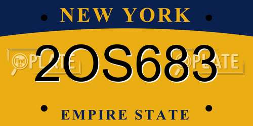 2OS683 New York License Plate