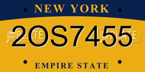 2OS7455 New York License Plate