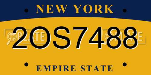 2OS7488 New York License Plate