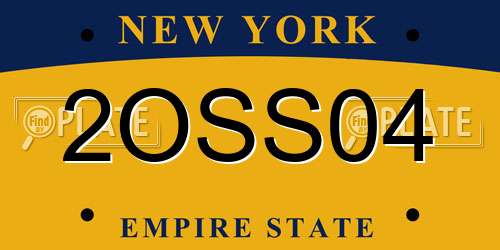2OSS04 New York License Plate