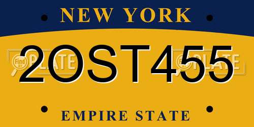 2OST455 New York License Plate