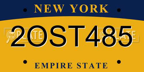 2OST485 New York License Plate