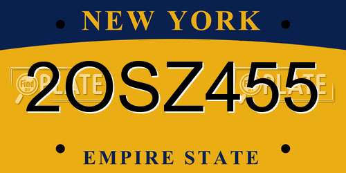 2OSZ455 New York License Plate