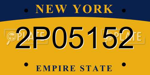 2P05152 New York License Plate