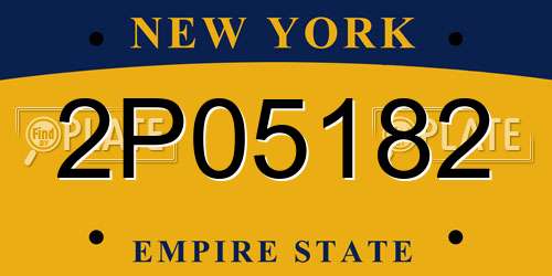2P05182 New York License Plate
