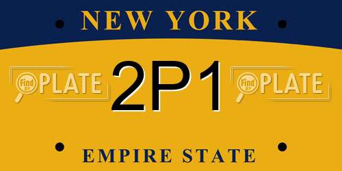 2P1 New York License Plate