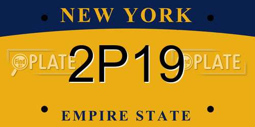 2P19 New York License Plate