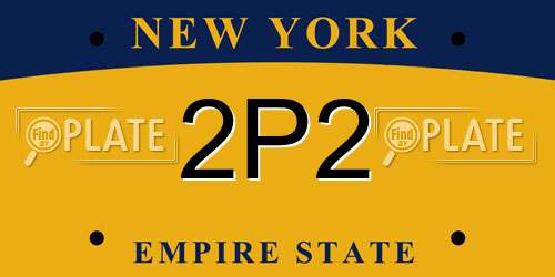 2P2 New York License Plate