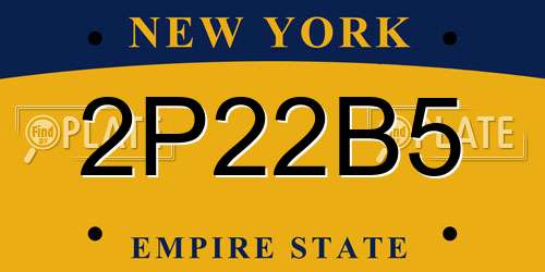 2P22B5 New York License Plate