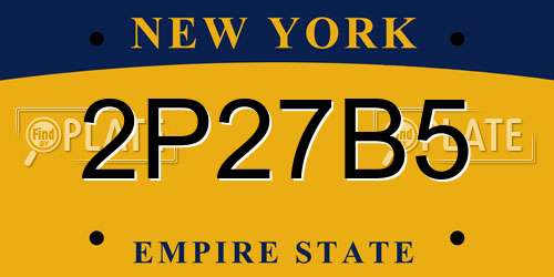 2P27B5 New York License Plate
