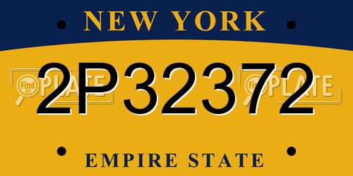 2P32372 New York License Plate