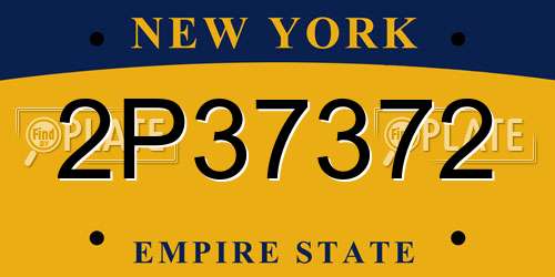 2P37372 New York License Plate