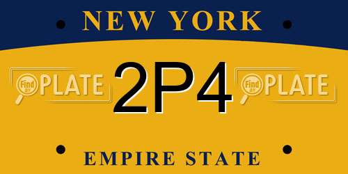 2P4 New York License Plate
