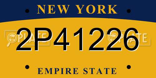 2P41226 New York License Plate