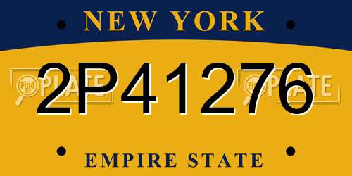 2P41276 New York License Plate