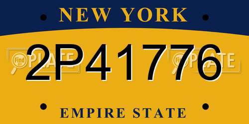 2P41776 New York License Plate