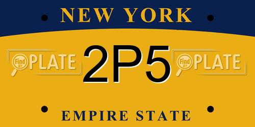 2P5 New York License Plate