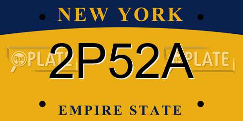 2P52A New York License Plate
